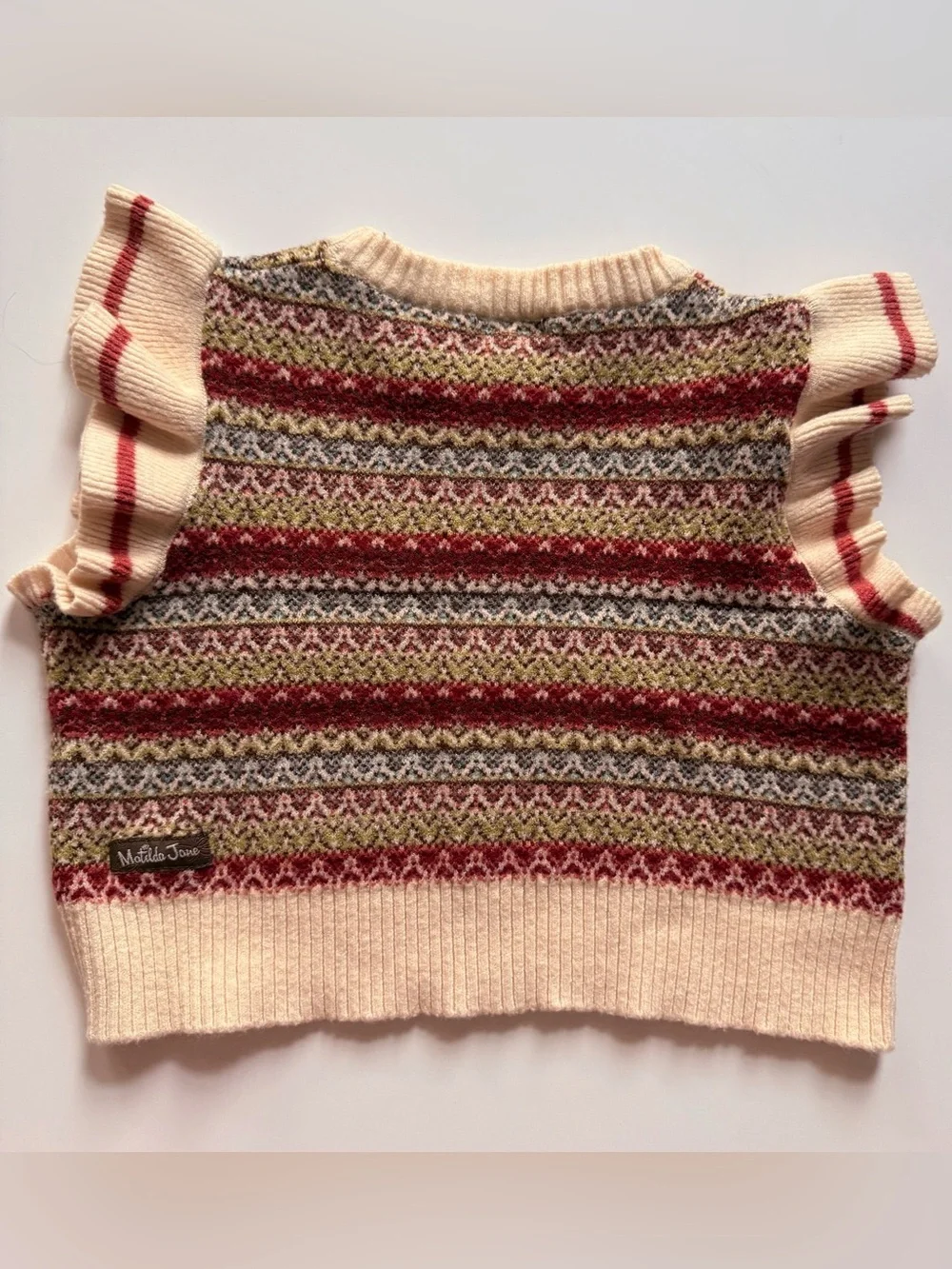 Matilda Jane Girl cropped sweater vest 8 years VGUC